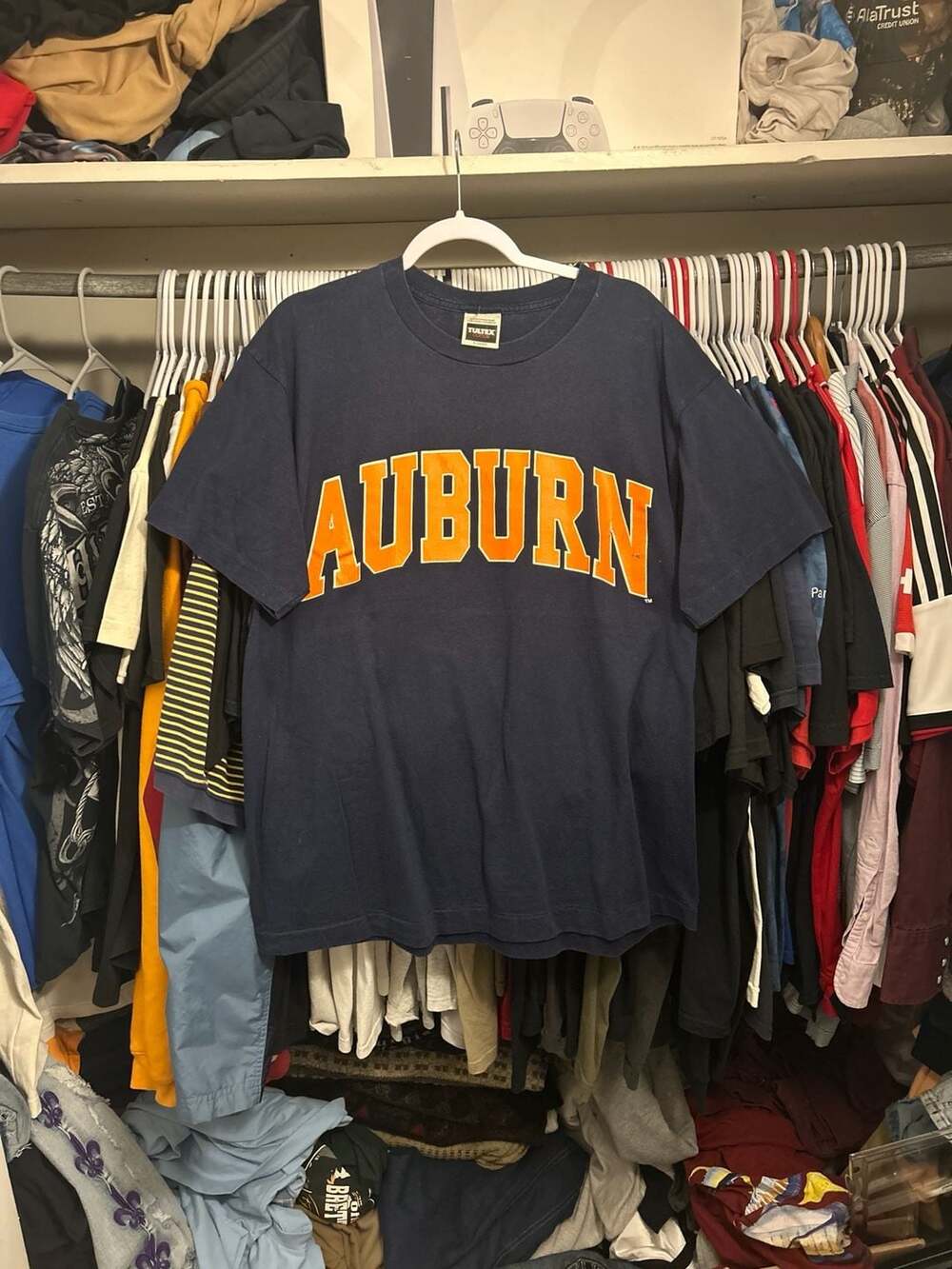 Vintage 90s Auburn Tigers University T-Shirt XL Navy Blue Tultex Cotton